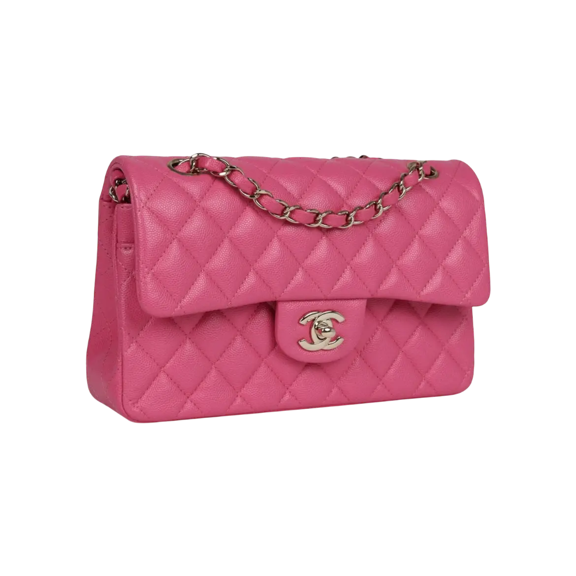 Chanel Classic Double Flap Dark Pink Caviar Light Gold Hardware