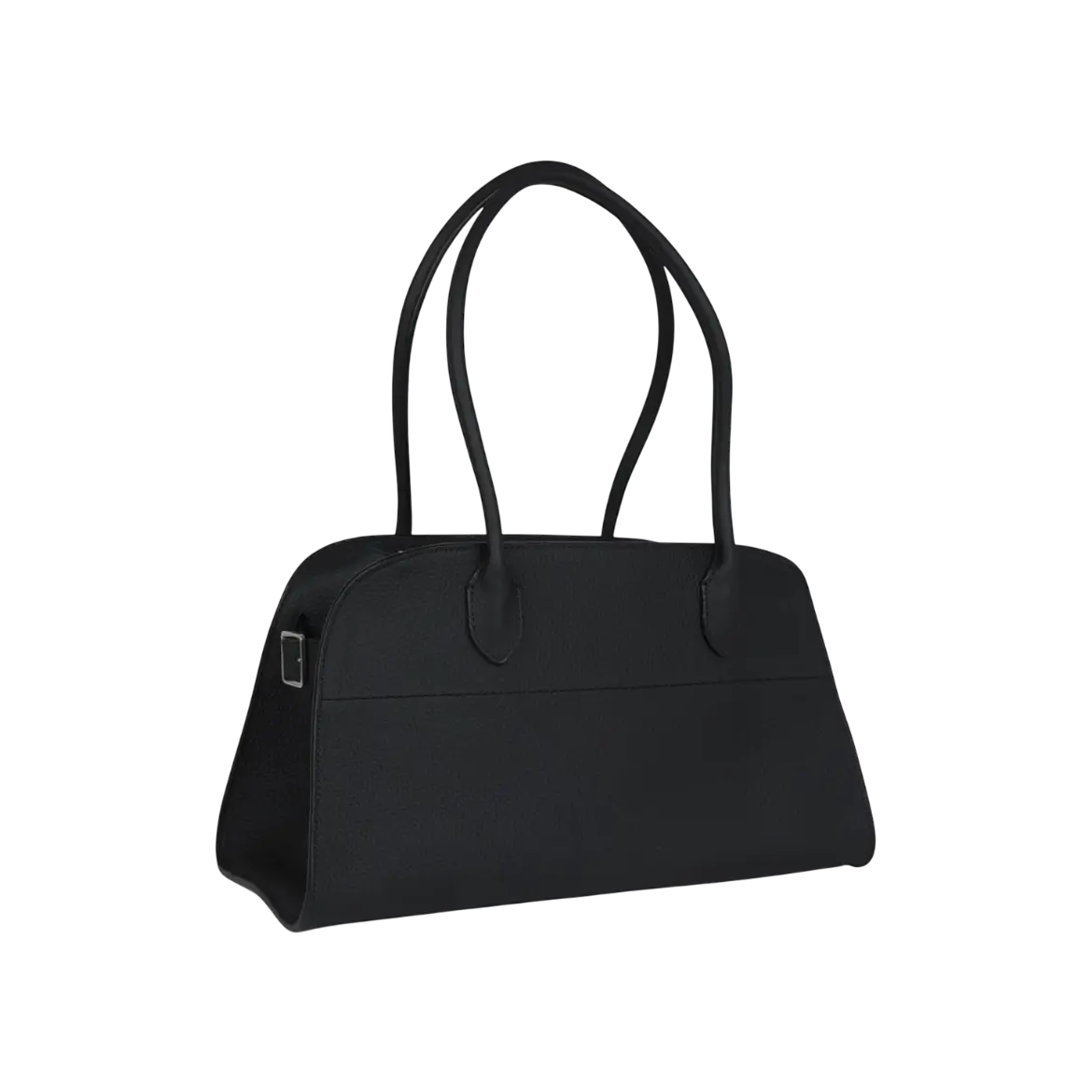 The Row Soft Margaux Shoulder 12 Bag Black Calfskin Silver Hardware