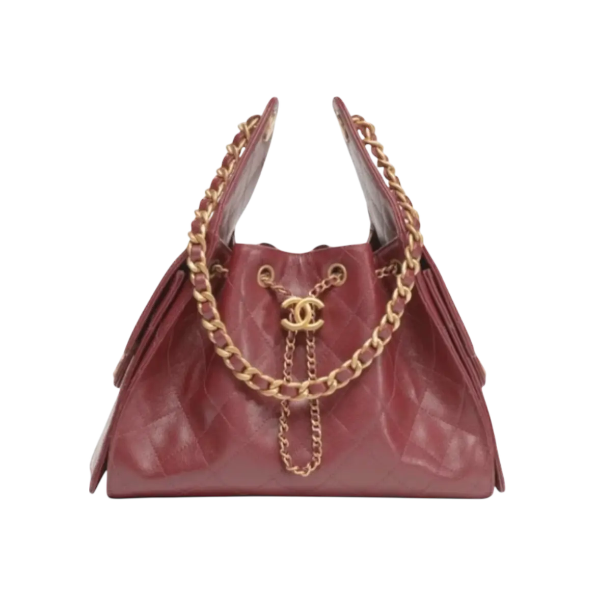 Chanel 25 Small Handbag Burgundy Gold