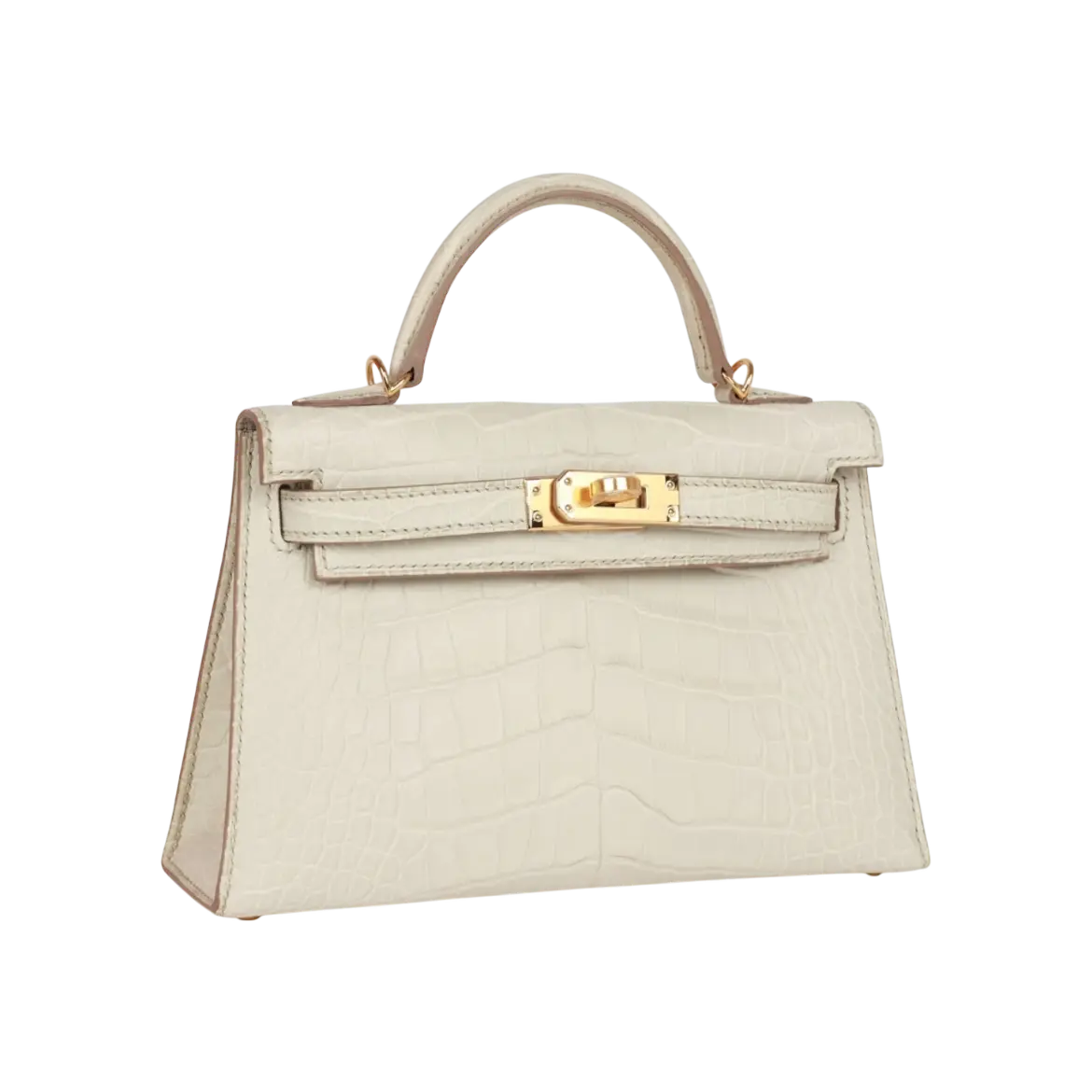 Hermès Mini Kelly Sellier Beton Matte Alligator Gold Hardware