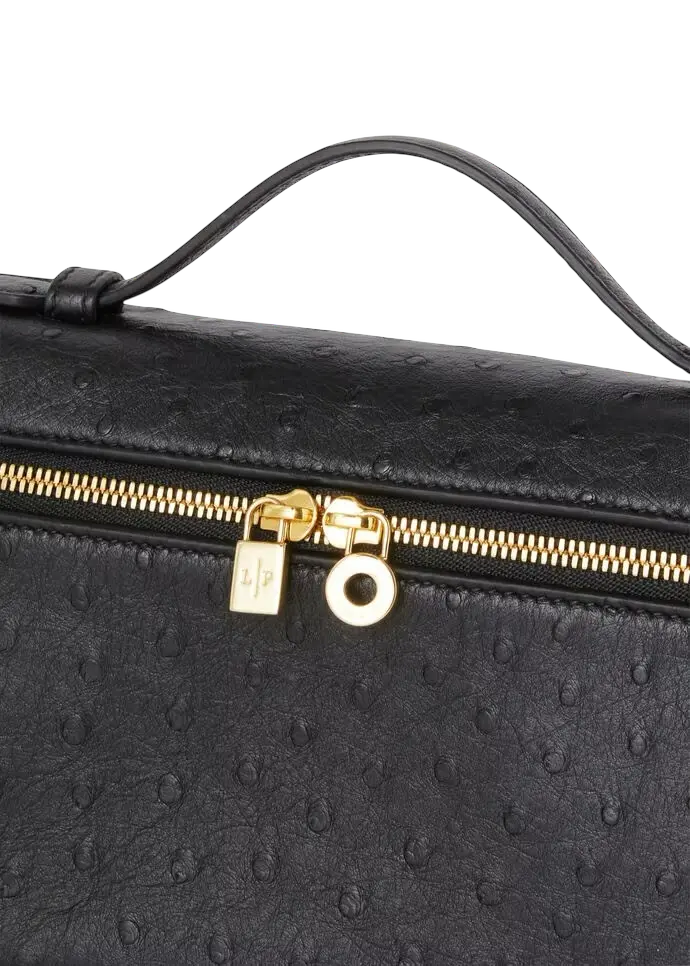 Loro Piana L19 Bag Ostrich Black / Sun Gold