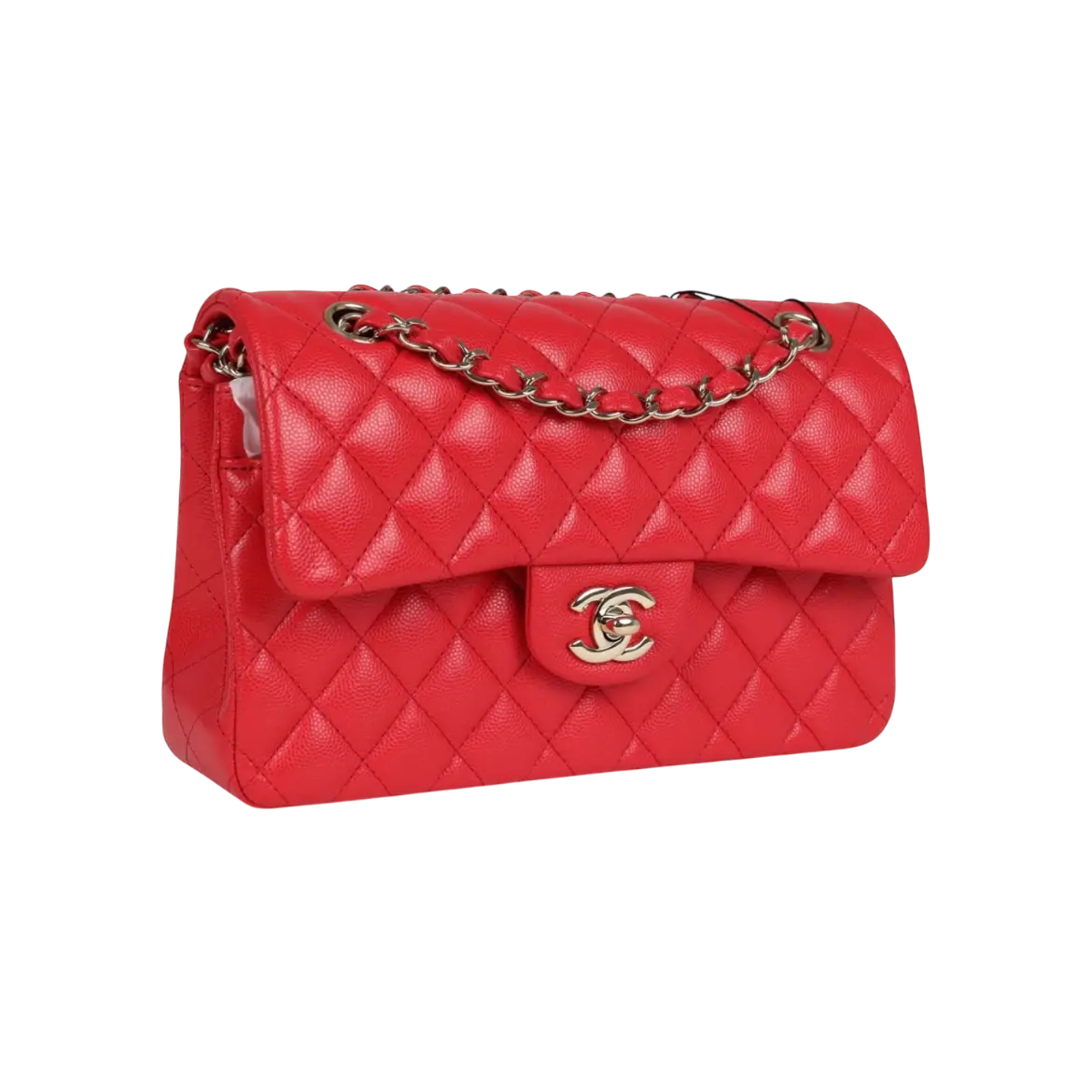 Chanel Classic Double Flap Bag Red Shiny Caviar Light Gold Hardware