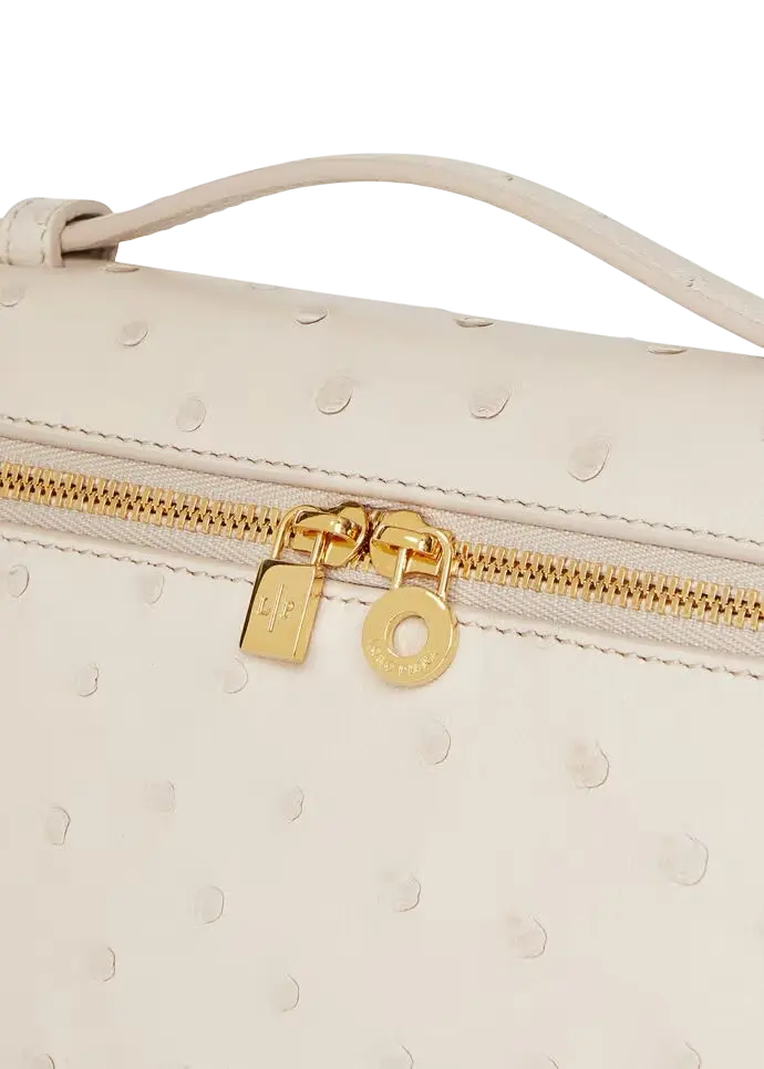 Loro Piana L19 Bag Ostrich Light Travertine / Sun Gold