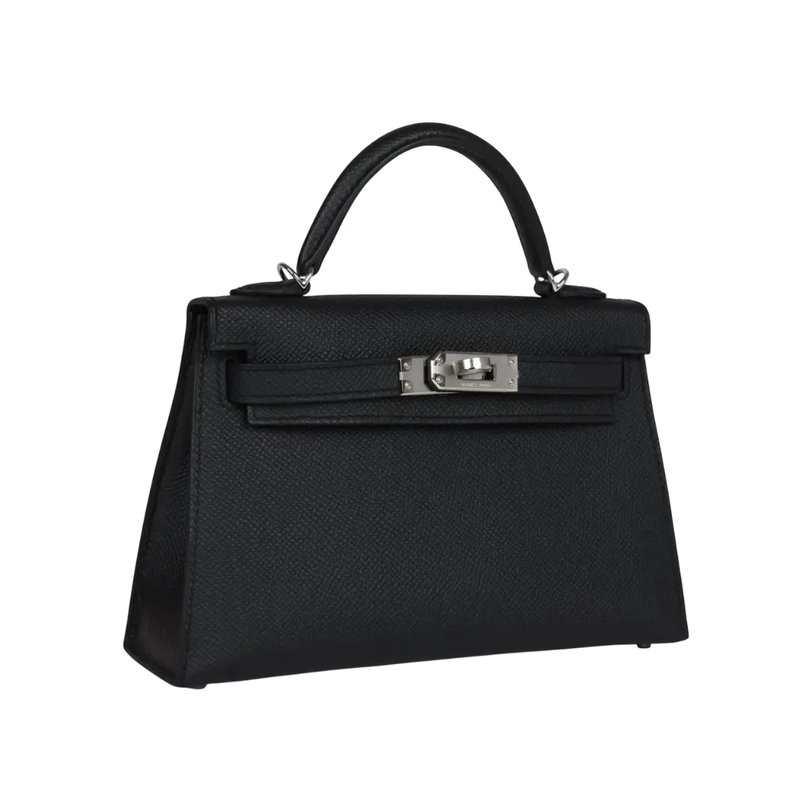 Hermès Mini Kelly Sellier Black Epsom Palladium Hardware