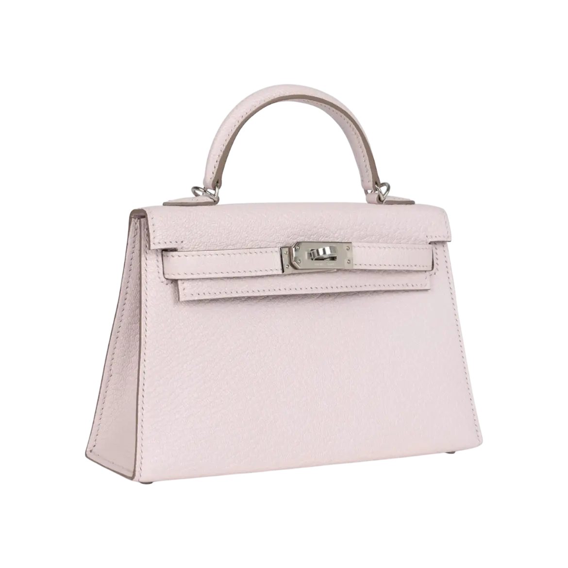 Hermès Mini Kelly Sellier Mauve Pale Chevre Palladium Hardware