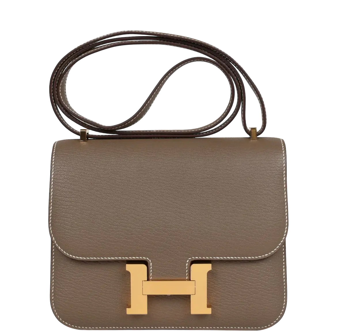 Hermes Constance 18 Etoupe Chevre Mysore Gold Hardware