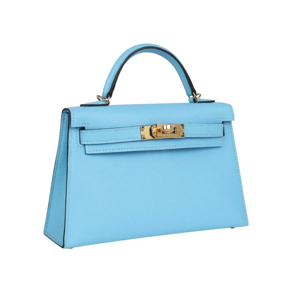 Hermès Mini Kelly Sellier Celeste Epsom Gold Hardware