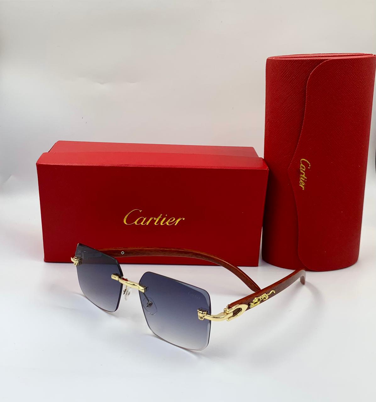 Cartier | Panthère de Cartier Rimless Sunglasses – Gold / Brown Gradient