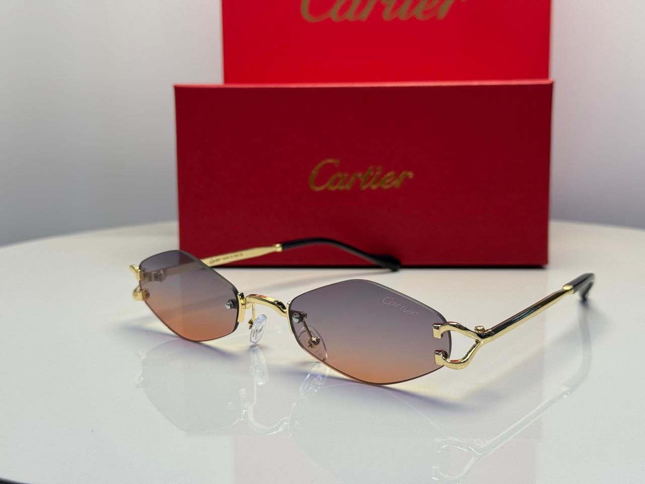 Cartier | C Decor Diamond Shaped Rimless Glasses – Silver / Clear