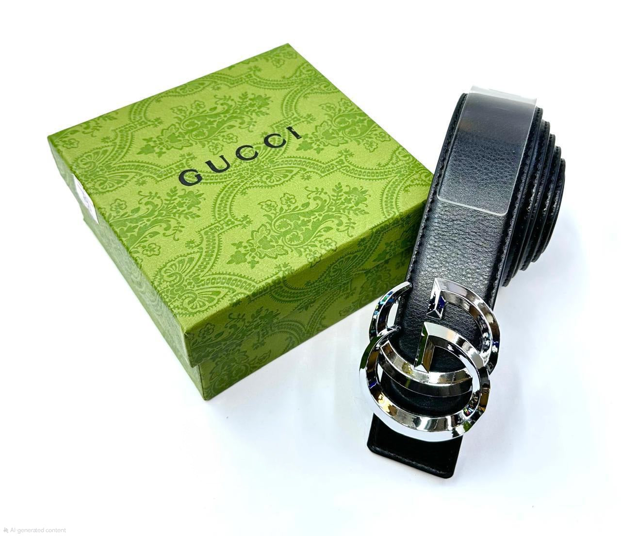 Gucci | Framed G Reversible Belt – Black / Silver / Gold
