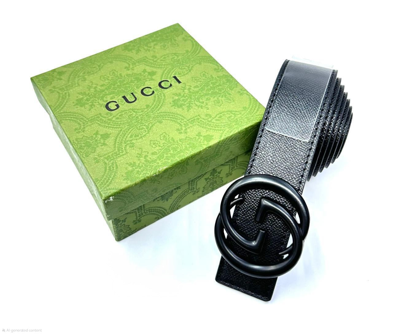 Gucci | Blondie Interlocking G Belt – Navy Blue / Silver Black