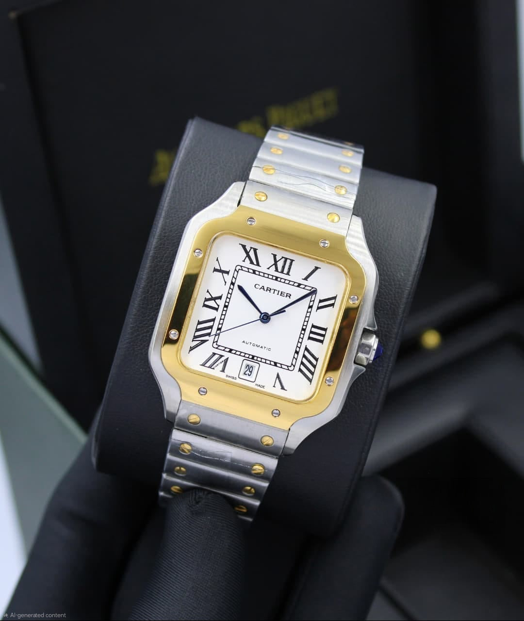 Cartier | Santos de Cartier Skeleton Lacquered Bridges Watch – Green