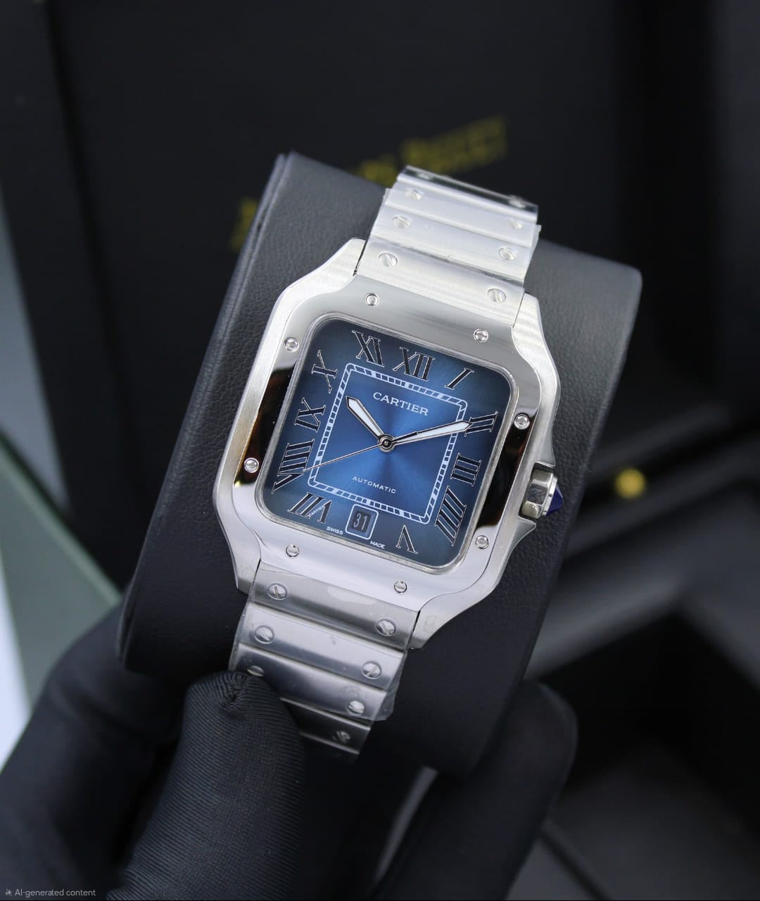 Cartier | Santos de Cartier Dual Time Satin Brushed Watch – Silver