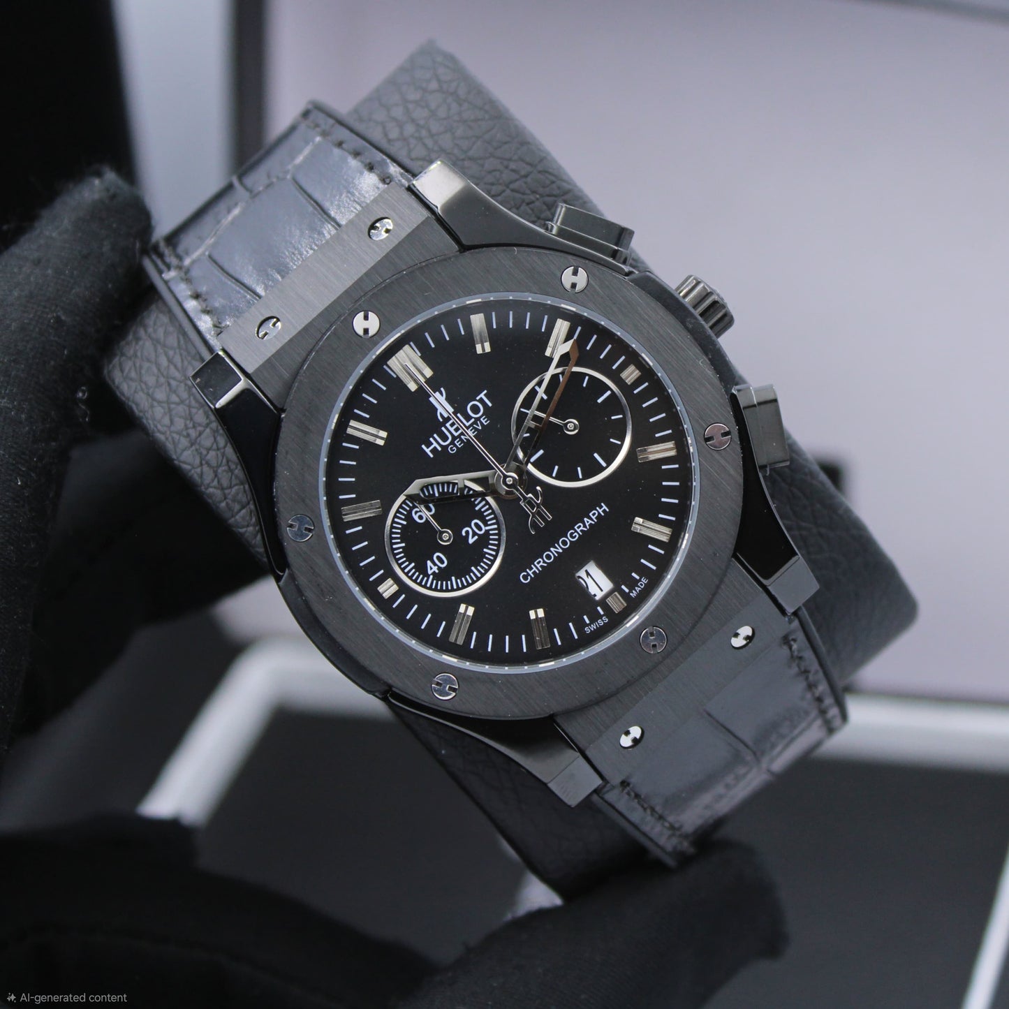Hublot | Big Bang Chronograph Alligator Watch – Black