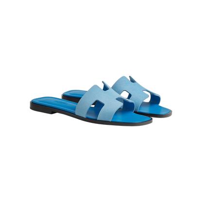Hermes Oran Sandal Bleu Cameo