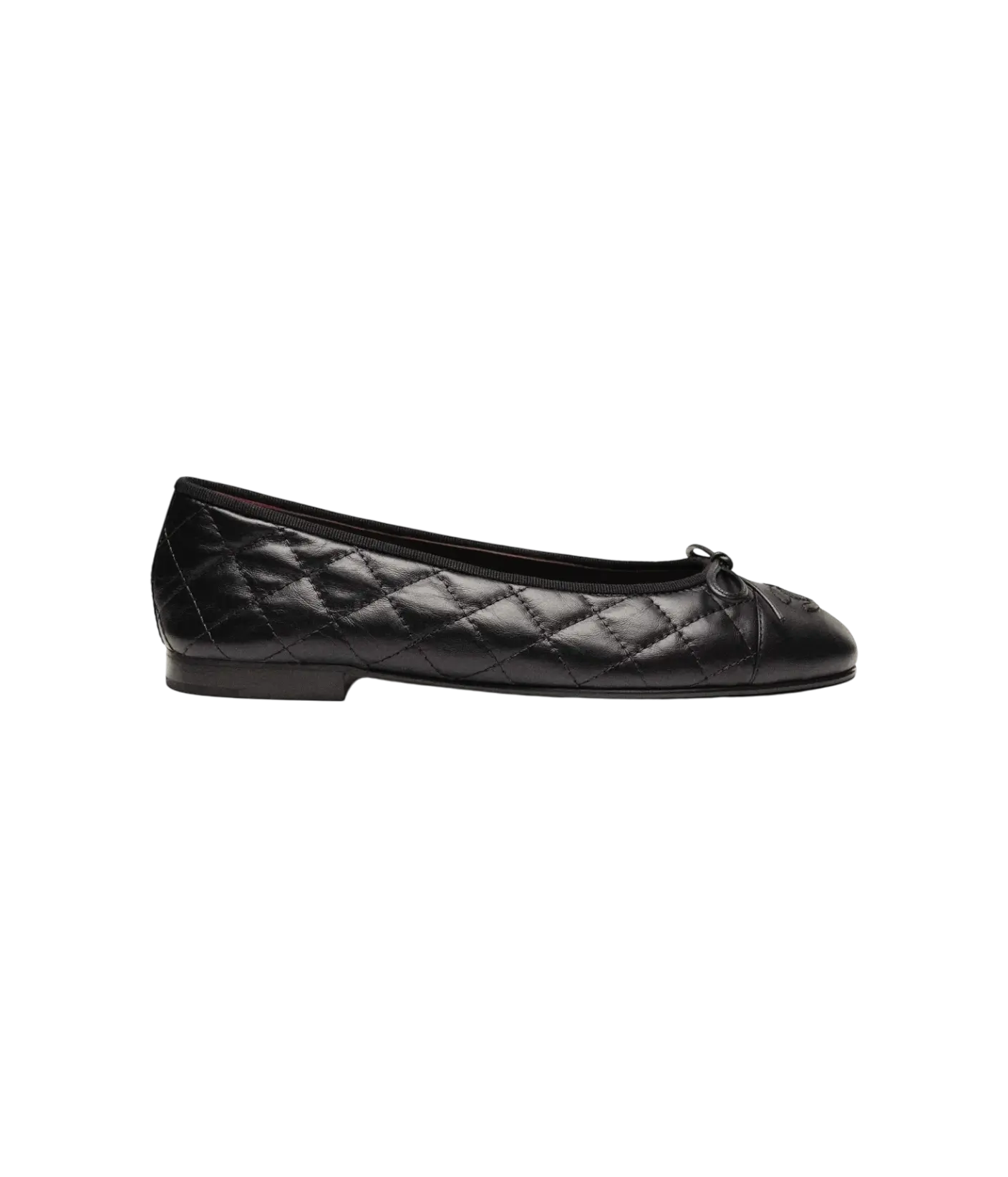 Chanel Ballet Flats Black Aged Calfskin