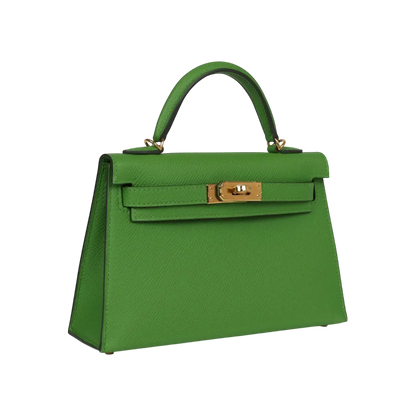 Hermès Mini Kelly Sellier Vert Yucca Epsom Gold Hardware