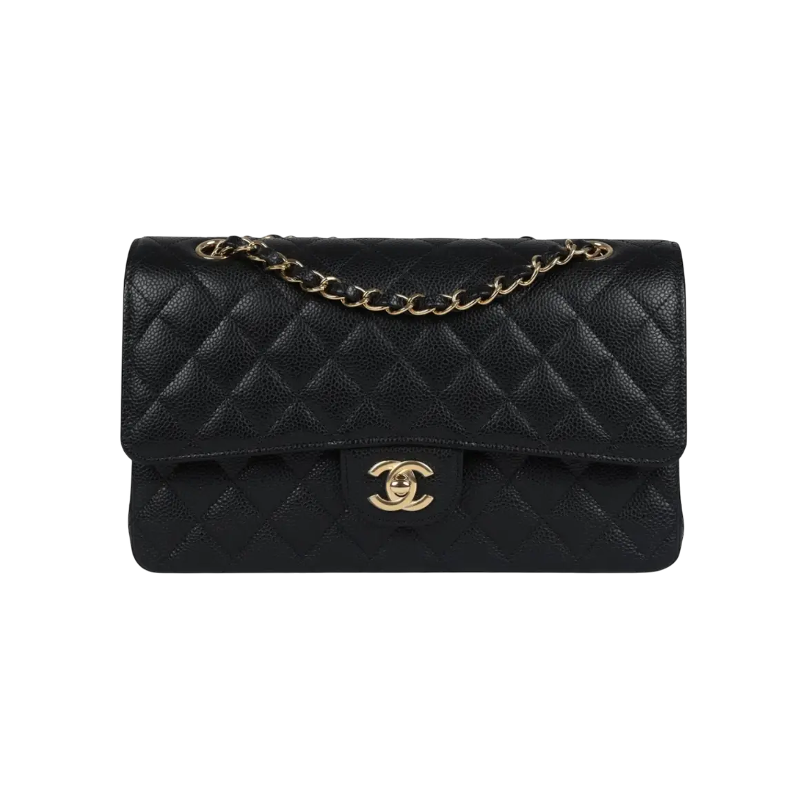 Chanel Classic Double Flap Bag Black Caviar Gold Hardware