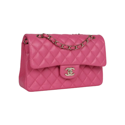 Chanel Classic Double Flap Dark Pink Caviar Light Gold Hardware