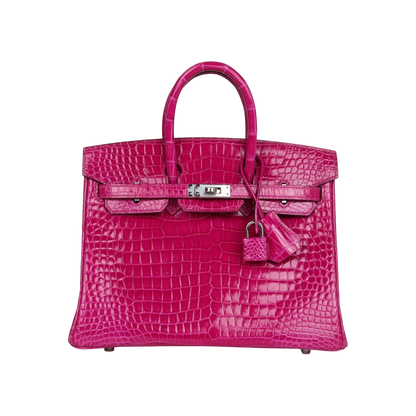 Hermès Birkin 25 Rose Sheherazade Crocodile Palladium Hardware