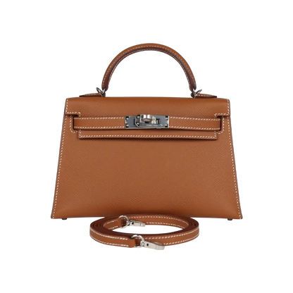 Hermès Mini Kelly Sellier Gold Epsom Palladium Hardware