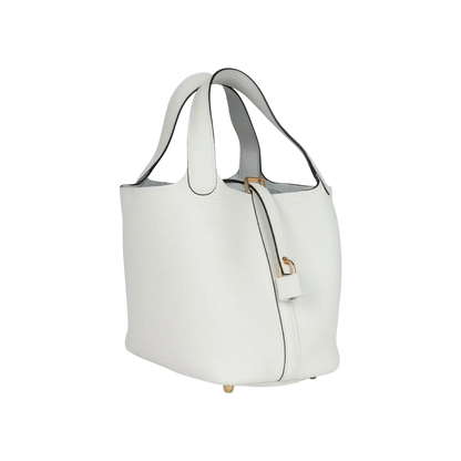 Hermès Picotin Lock 18 White Clemence Gold Hardware