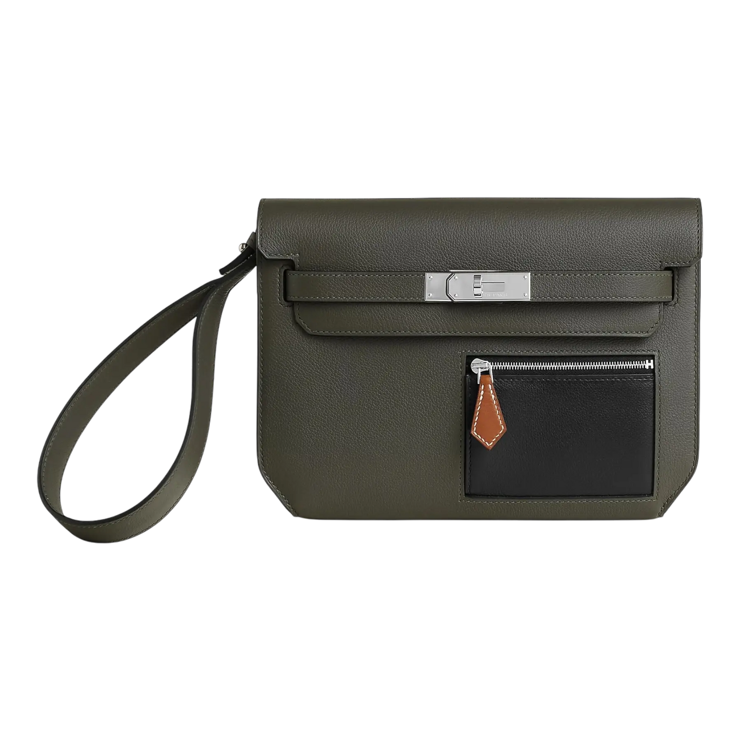 Hermes Depeche 25 Vert-De-Gris / Noir / Fauve