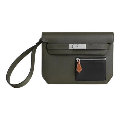 Hermes Depeche 25 Vert-De-Gris / Noir / Fauve