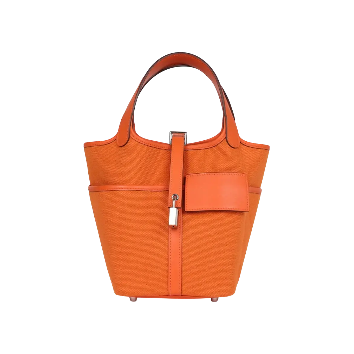 Hermès Picotin Cargo 18 Orange Swift / Toile Canvas Palladium Hardware