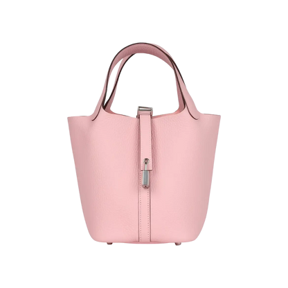 Hermès Picotin Lock 18 Rose Sakura Clemence Palladium Hardware