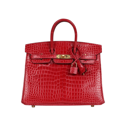 Hermès Birkin 25 Braise Porosus Crocodile Gold Hardware