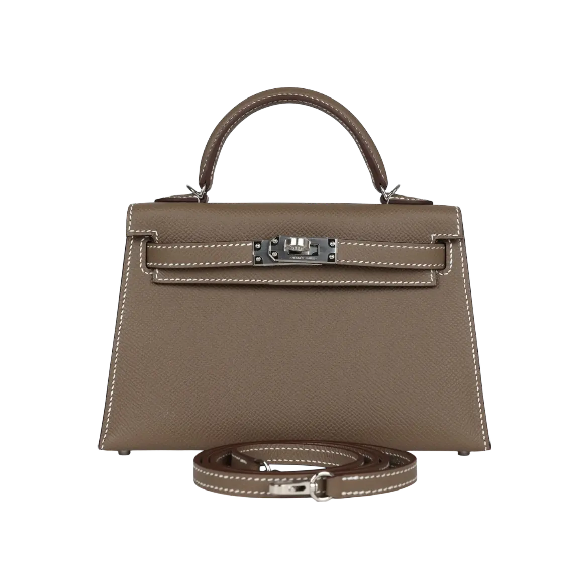 Hermès Mini Kelly Sellier Etoupe Epsom Palladium Hardware