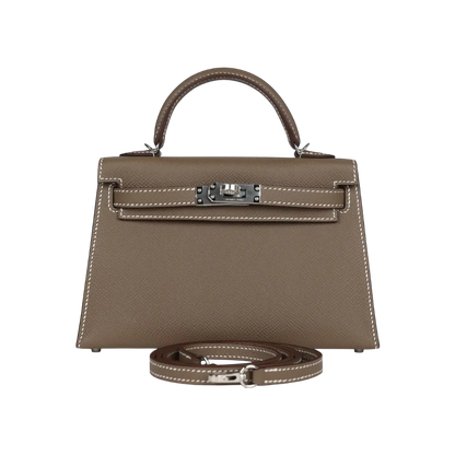 Hermès Mini Kelly Sellier Etoupe Epsom Palladium Hardware