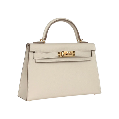 Hermès Mini Kelly Sellier Craie Epsom Gold Hardware