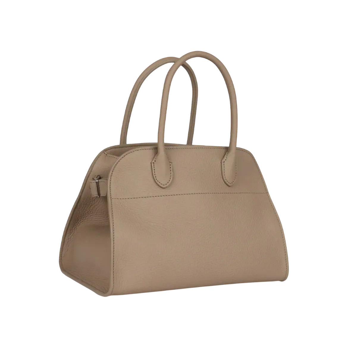 The Row Soft Margaux 10 Bag Dark Taupe Calfskin Silver Hardware