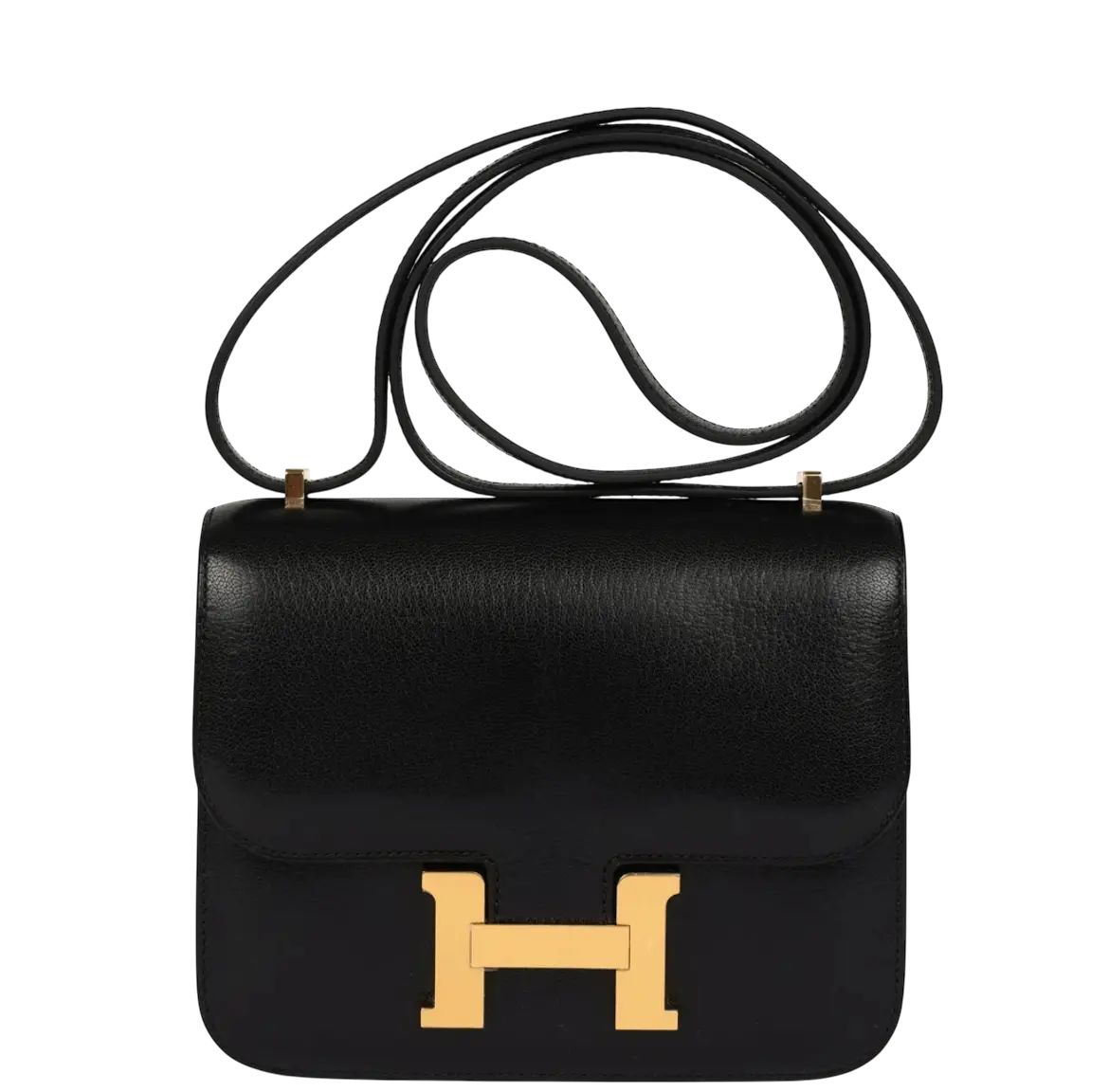 Hermes Constance 18 Black Chevre Chamkila Gold Hardware