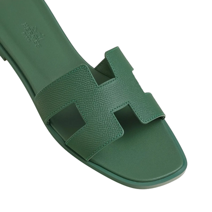 Hermes Oran Sandal Vert Lierre