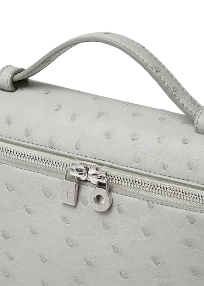 Loro Piana L19 Bag Ostrich Deep Ice / Antique Silver