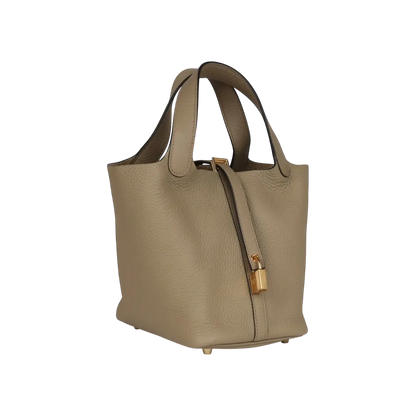 Hermès Picotin Lock 18 Beige Marfa Clemence Gold Hardware