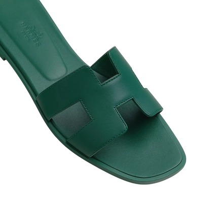 Hermes Oran Sandal Vert Bouteille