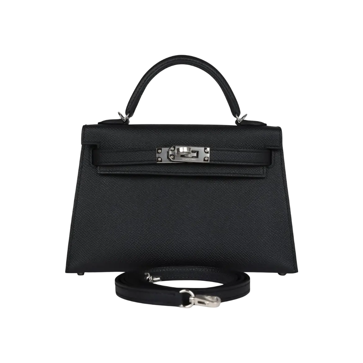 Hermès Mini Kelly Sellier Black Epsom Palladium Hardware
