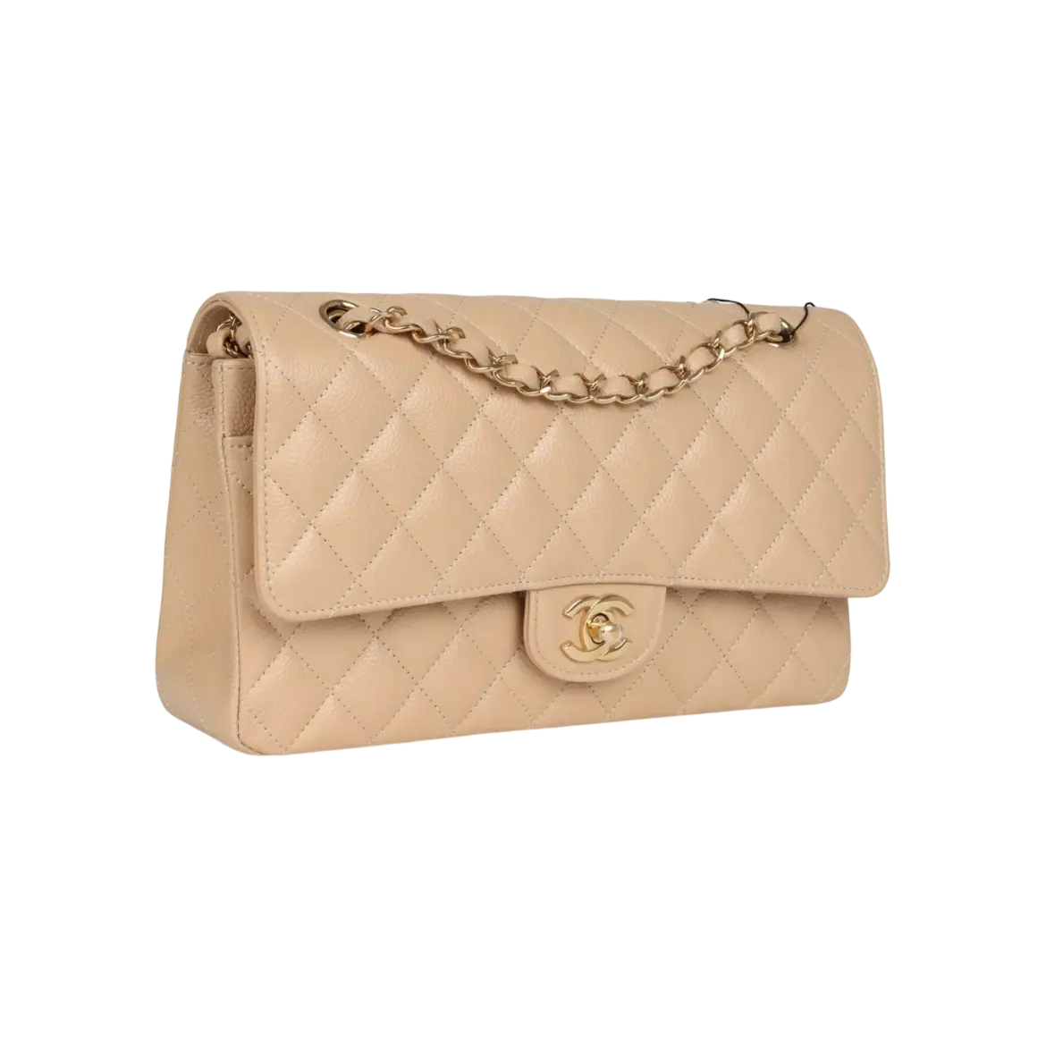 Chanel Classic Double Flap Beige Caviar Gold Hardware