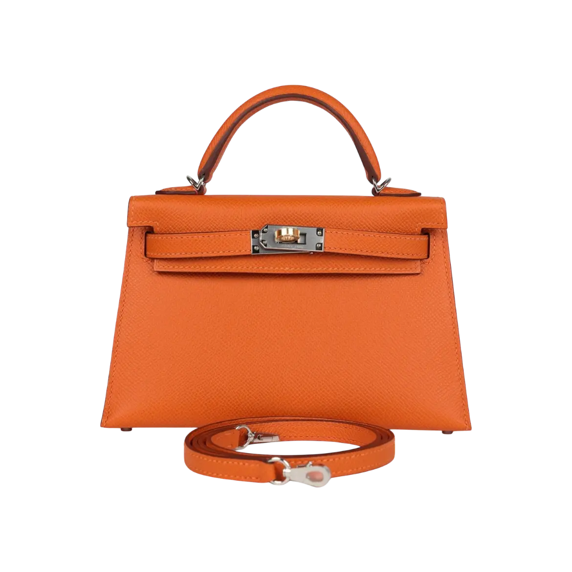 Hermès Mini Kelly Sellier Orange Epsom Electrum Hardware