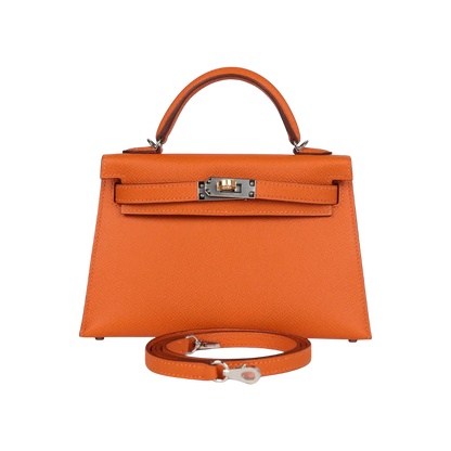 Hermès Mini Kelly Sellier Orange Epsom Electrum Hardware