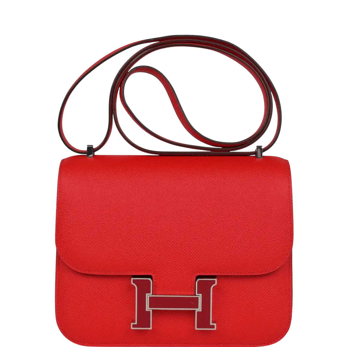 Hermes Constance 18 Rouge De Coeur Epsom Lacquered Palladium Hardware