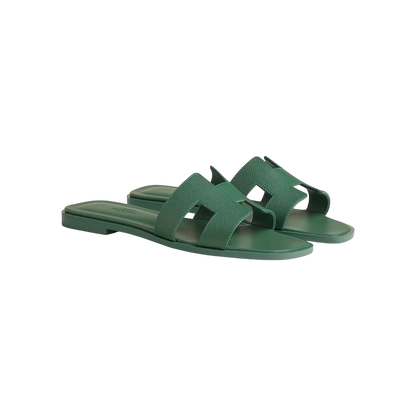 Hermes Oran Sandal Vert Lierre