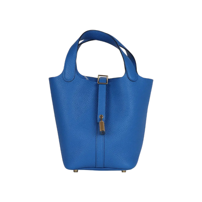 Hermès Picotin Lock 18 Bleu Royal Clemence Gold Hardware
