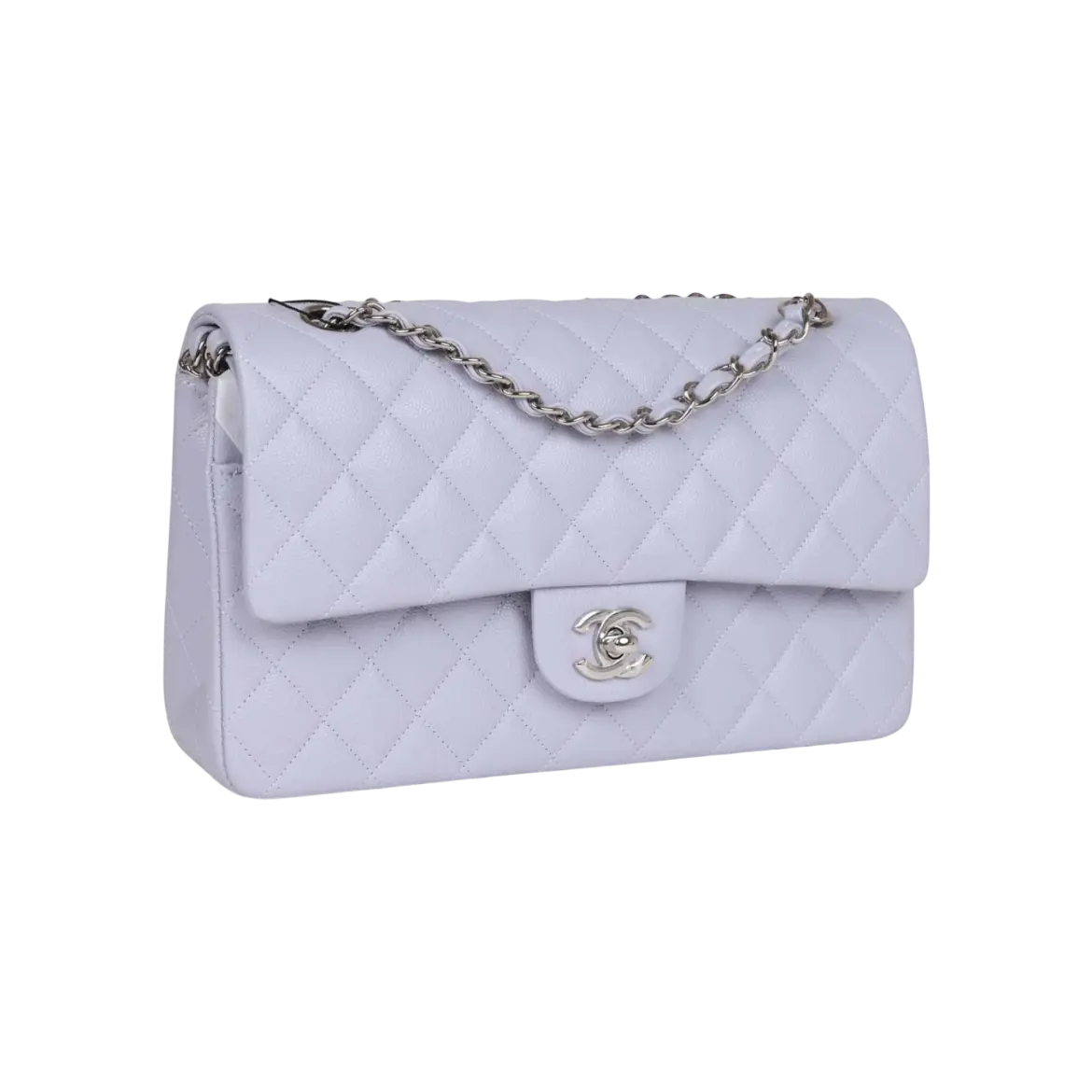 Chanel Classic Double Flap Lavender Caviar Silver Hardware