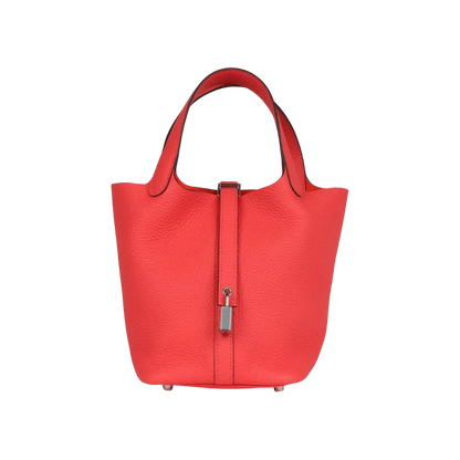 Hermès Picotin Lock 18 Rose Texas Clemence Palladium Hardware