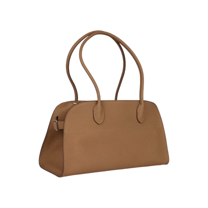 The Row Margaux Shoulder 12 Bag Sandpit Calfskin Silver Hardware